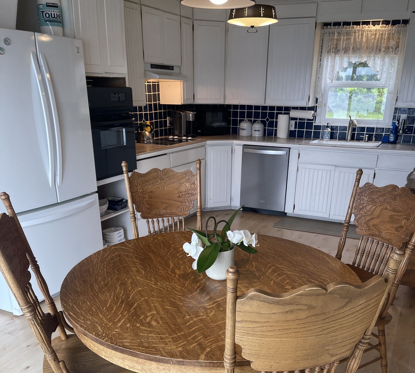 Bright kitchen and dining area